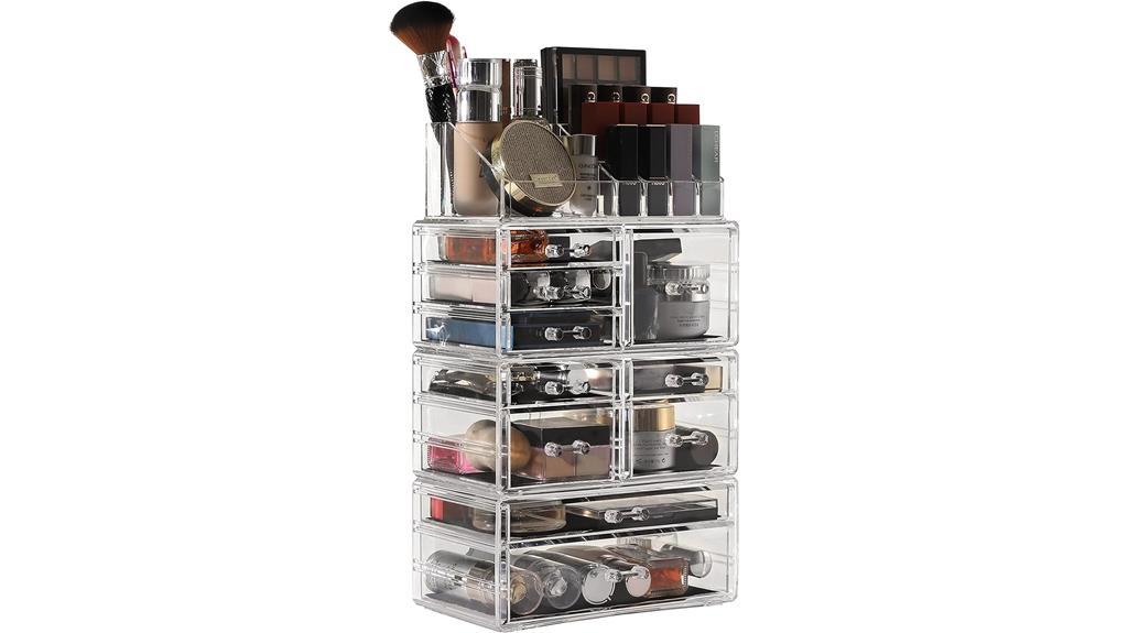 acrylic countertop makeup storage