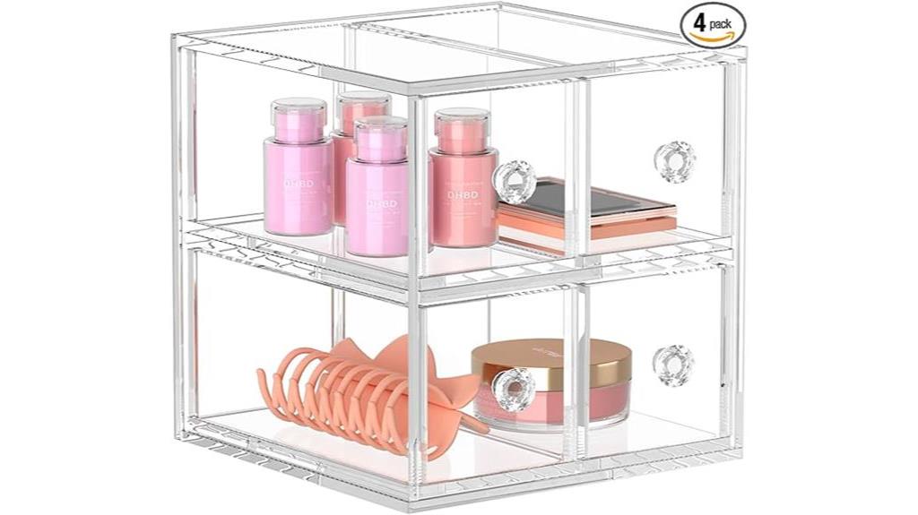 clear acrylic makeup storage