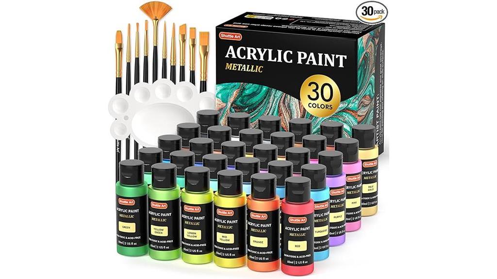 metallic acrylic paint set