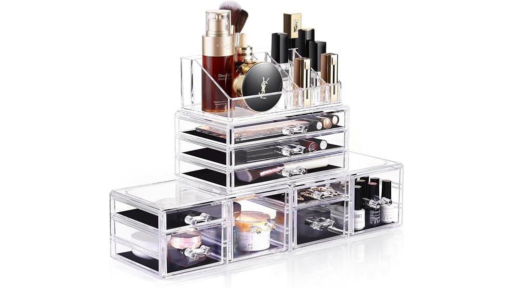 multi drawer makeup storage system